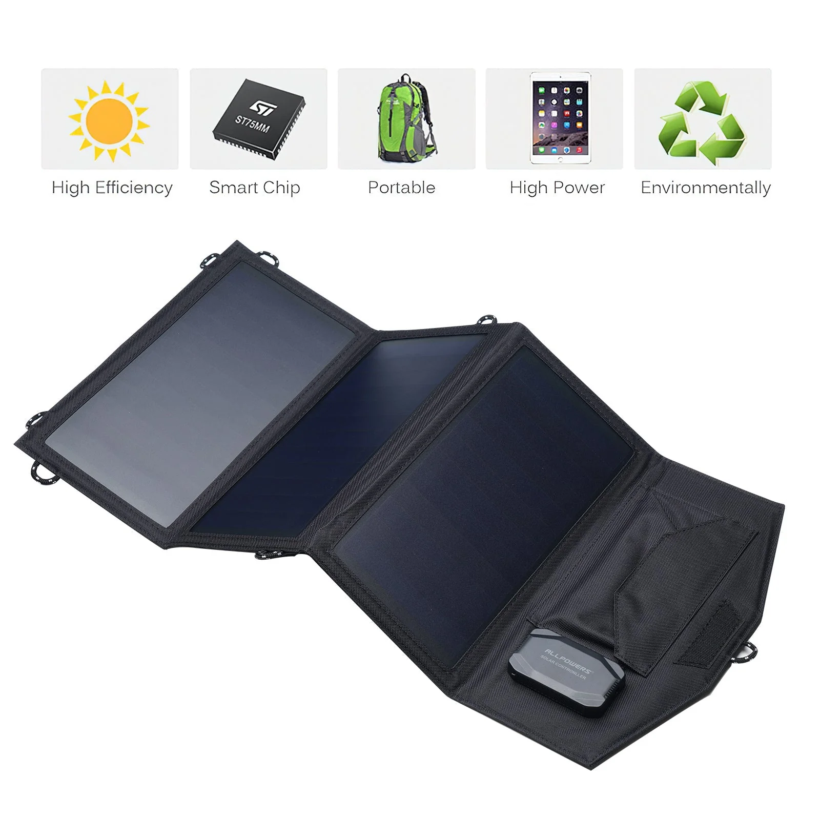 ALLPOWERS Placa Solar Portátil 18V 21W - Image 6