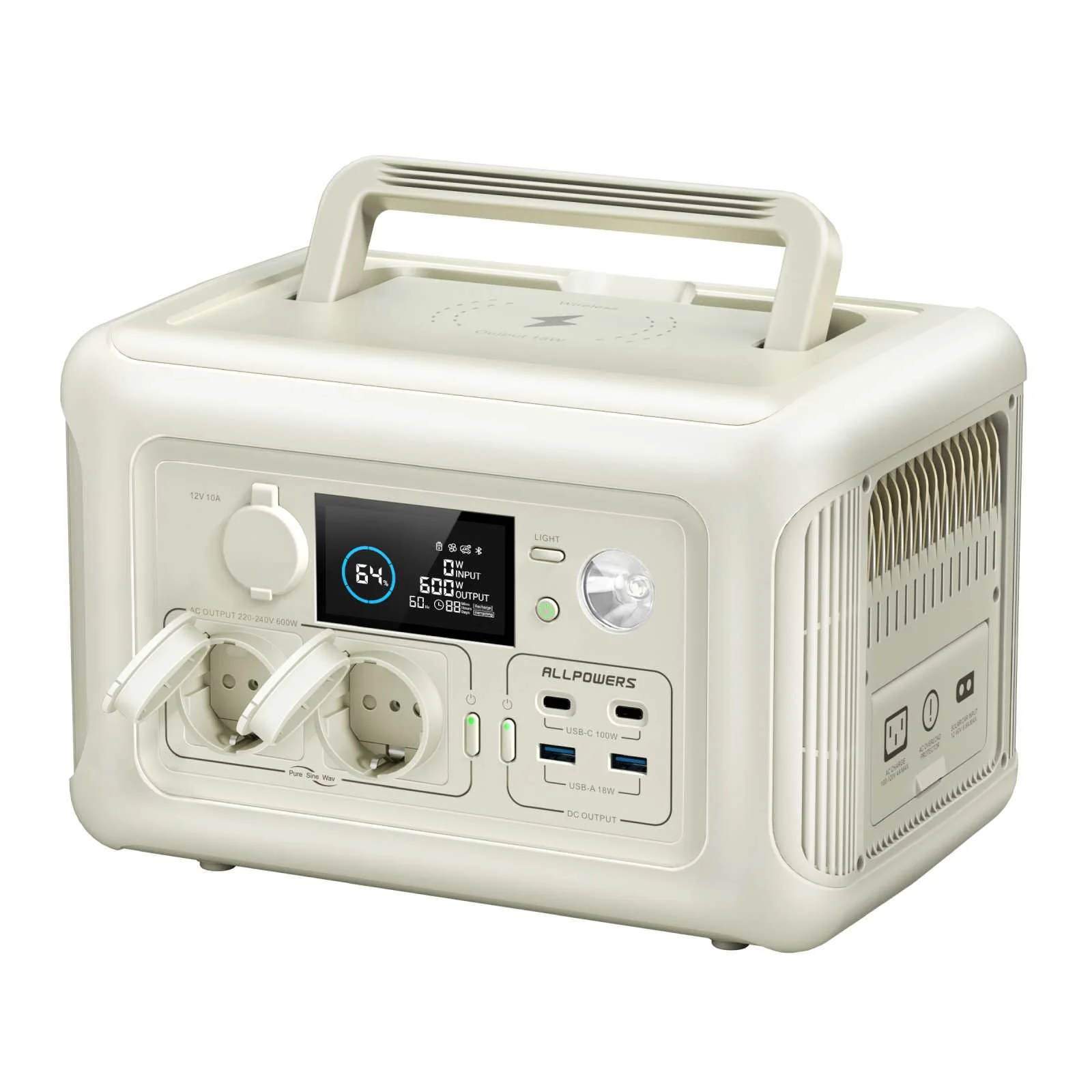 ALLPOWERS R600 Estación de Energía Portátil 600W 299Wh Batería LiFeP04 - Image 5