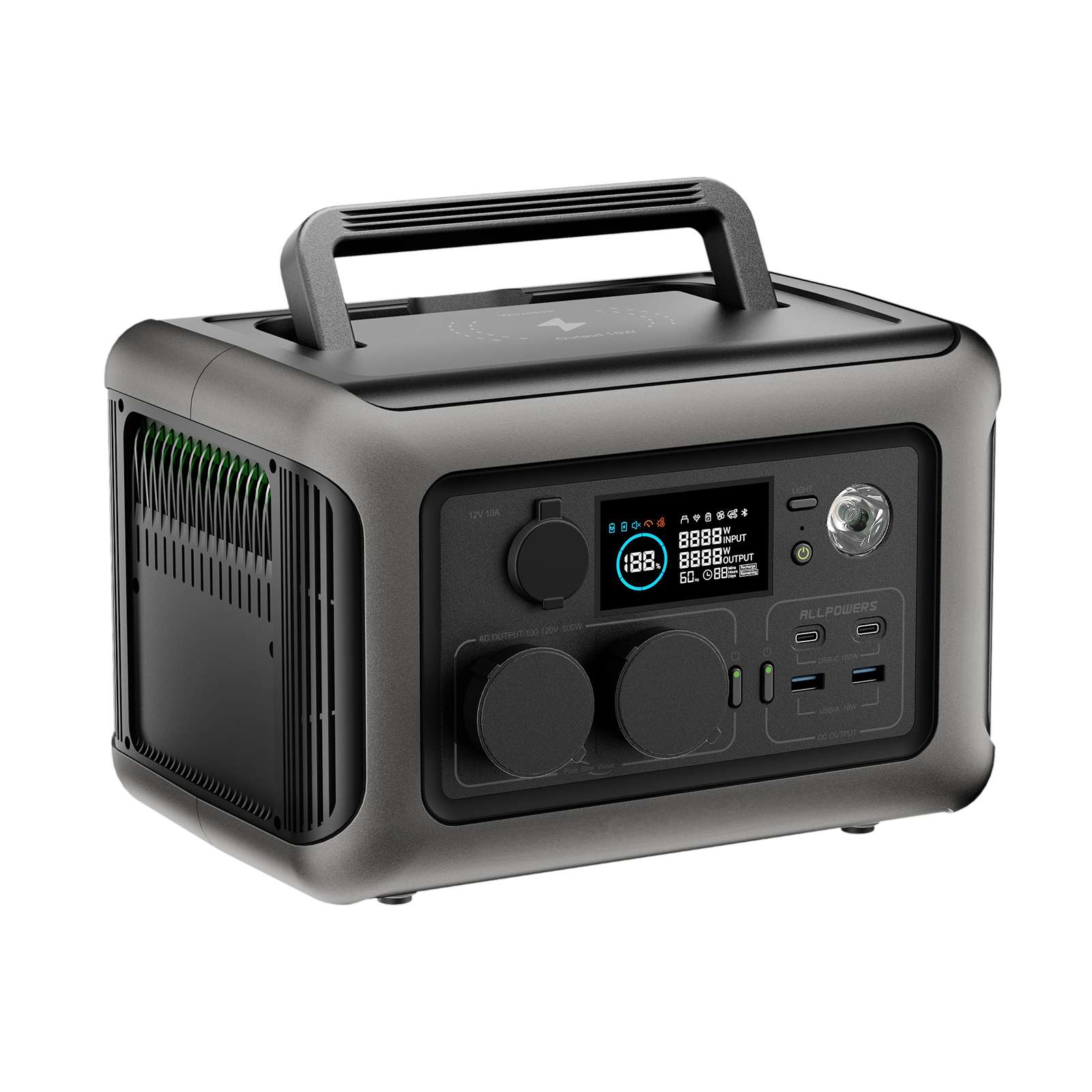 ALLPOWERS R600 Estación de Energía Portátil 600W 299Wh Batería LiFeP04 - Image 3
