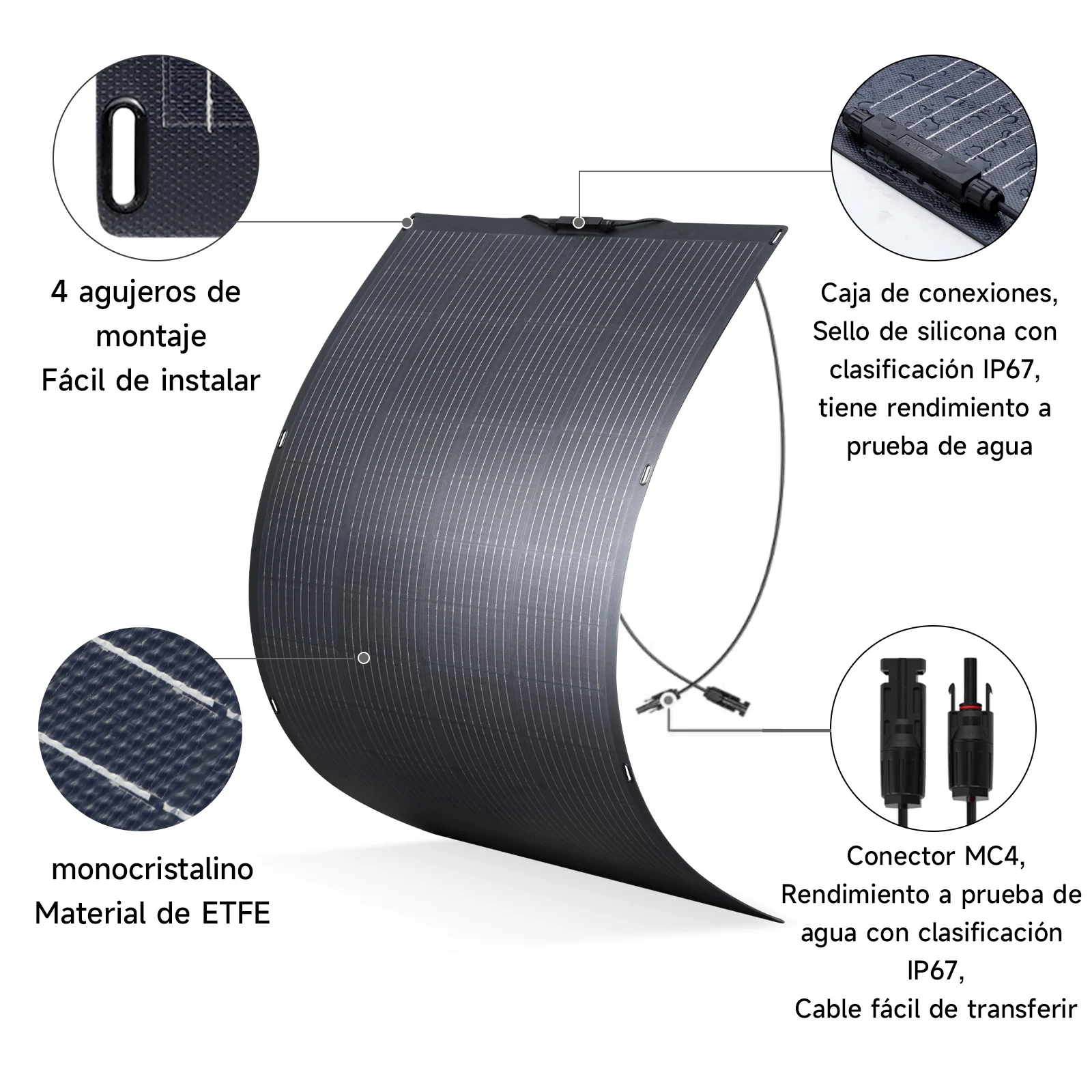 ALLPOWERS SF200 Placa Solar Portátil Flexible 200W - Image 11