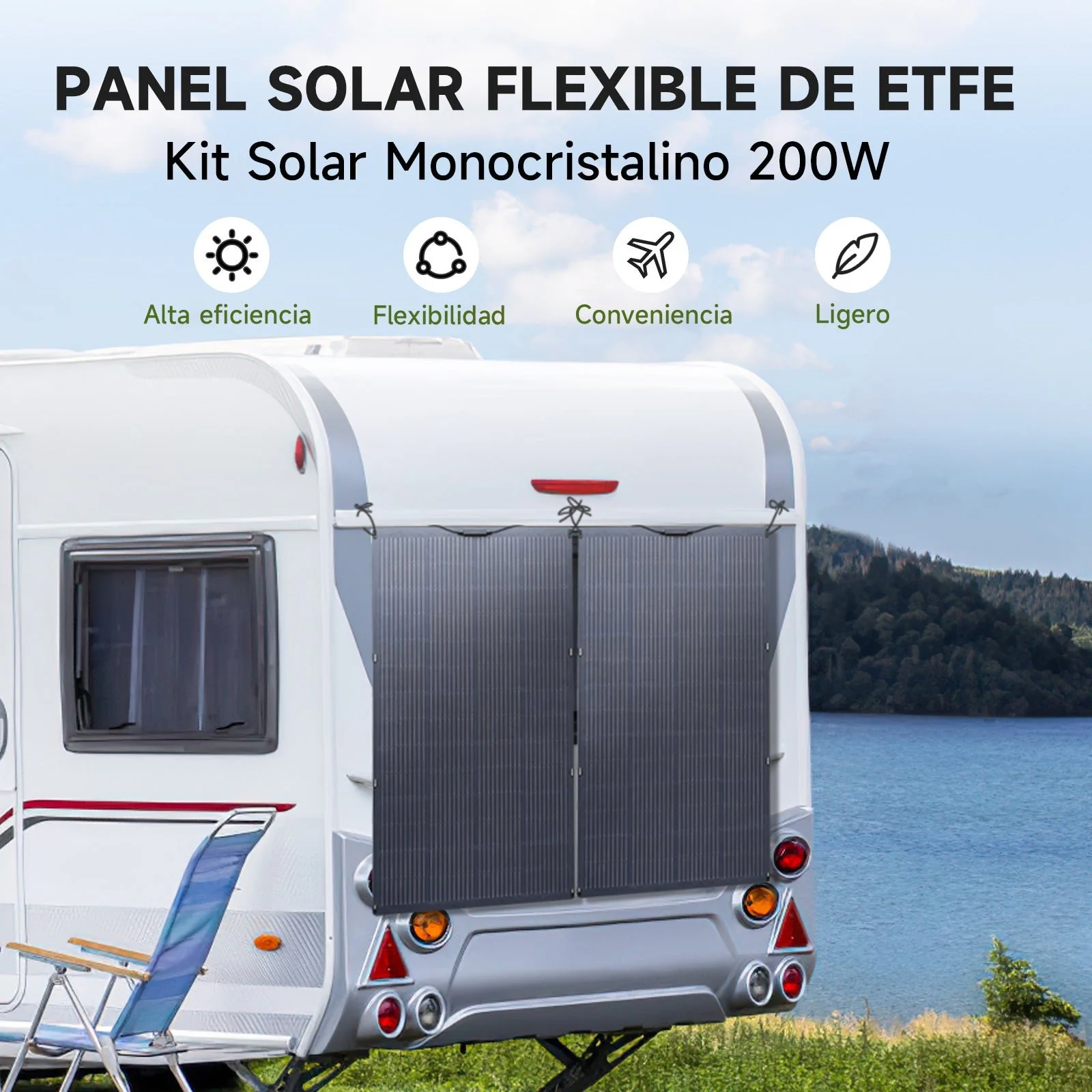 ALLPOWERS SF200 Placa Solar Portátil Flexible 200W - Image 4